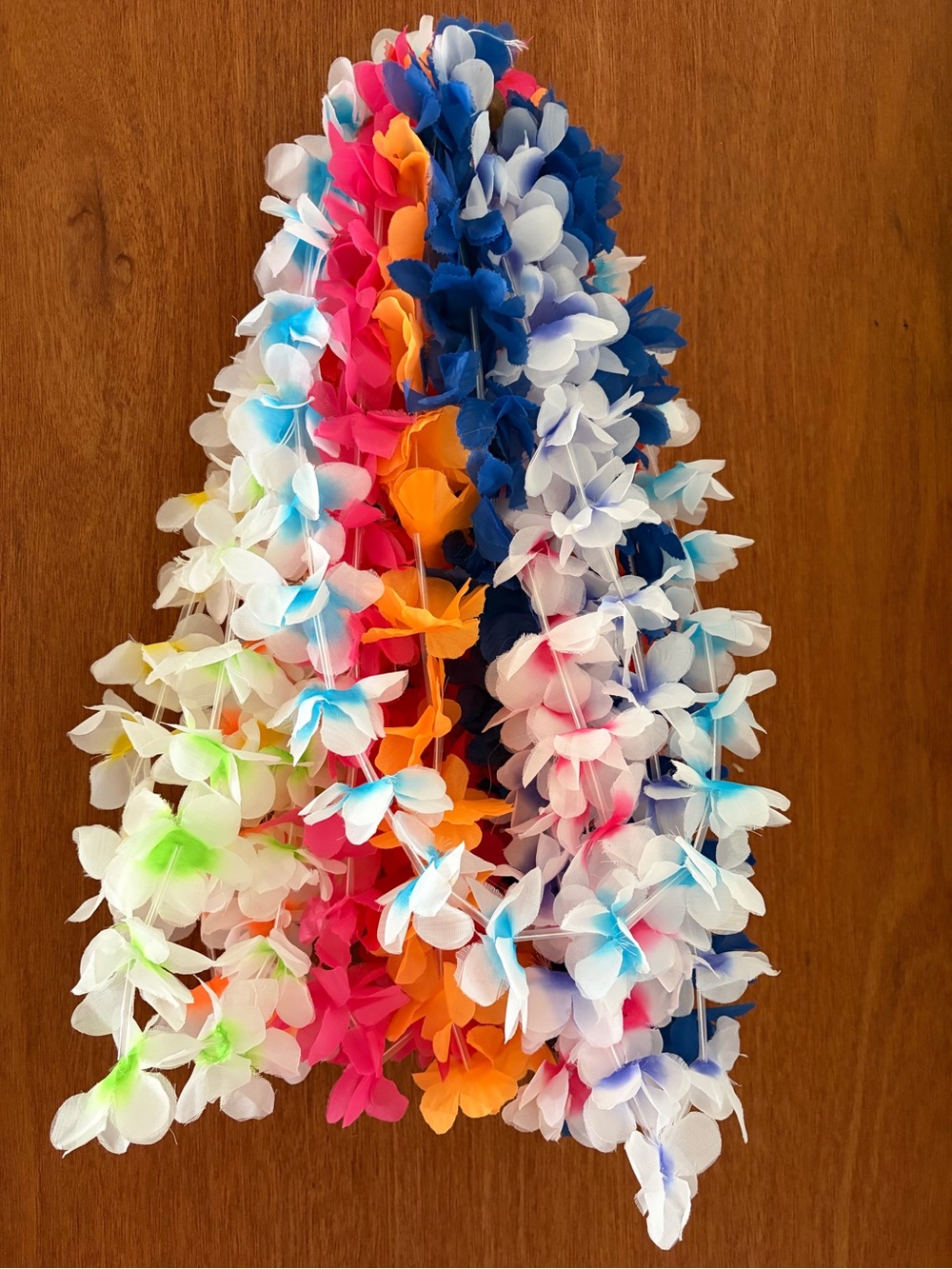 Floral Party Leis - Multicolor Hawaiian Neck Garlands Bundle of 10